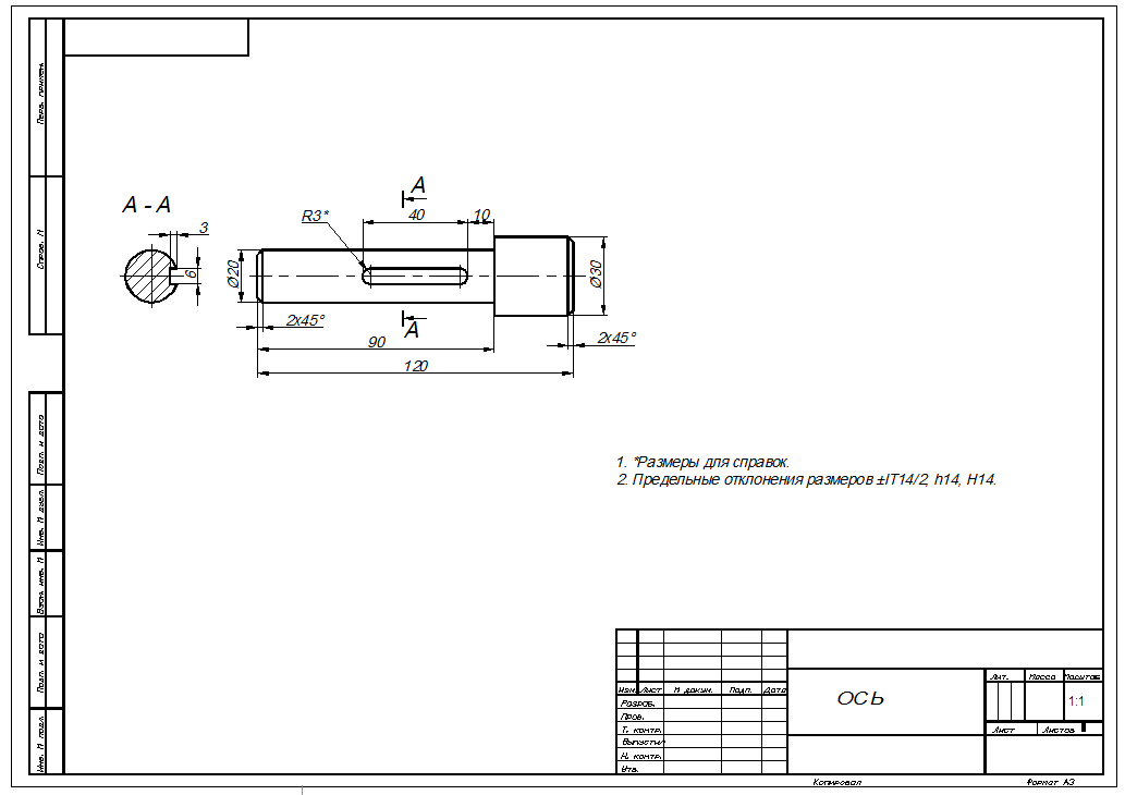 Изделие заготовка. Чертеж оси с пазом. Деталь ось чертеж. Оси на чертеже. Эскиз детали ось.